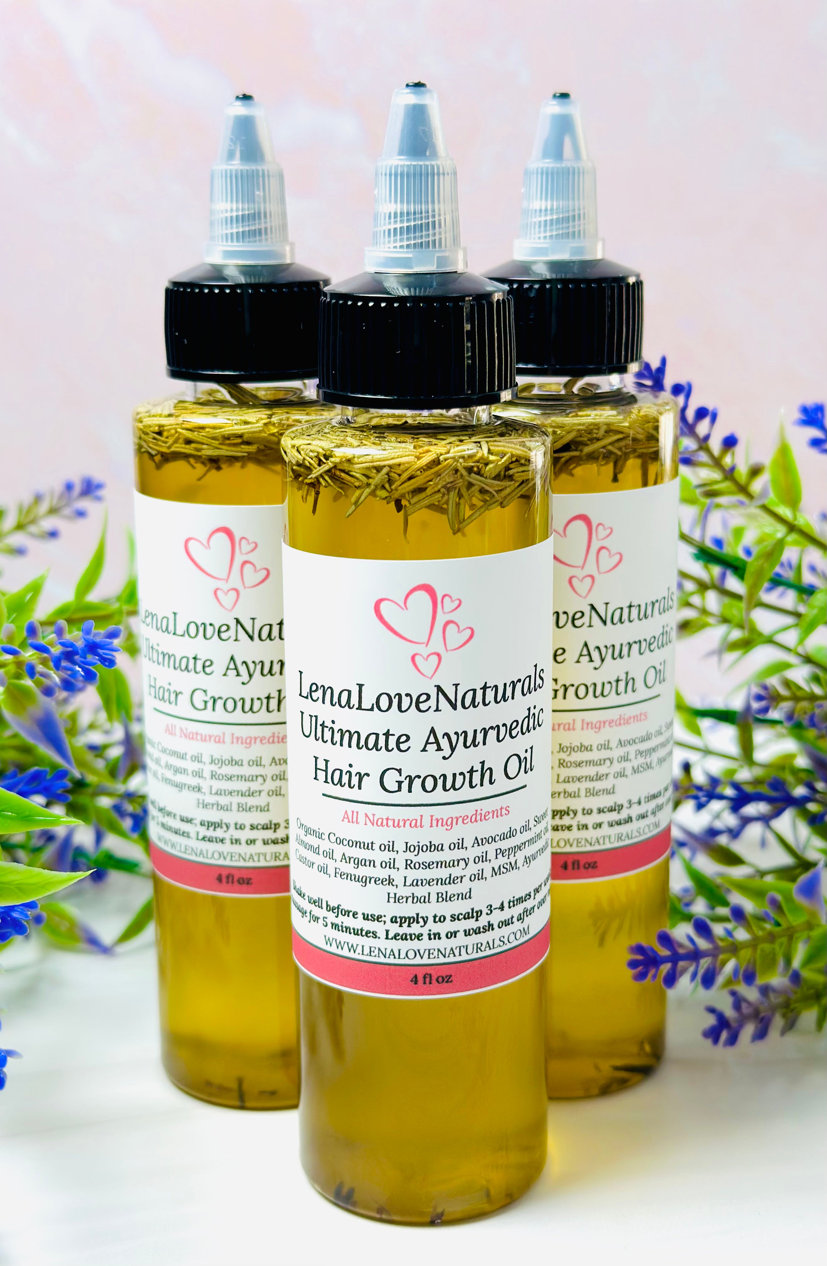 Natural hair growth oil infused with Rosemary for fast hair growth