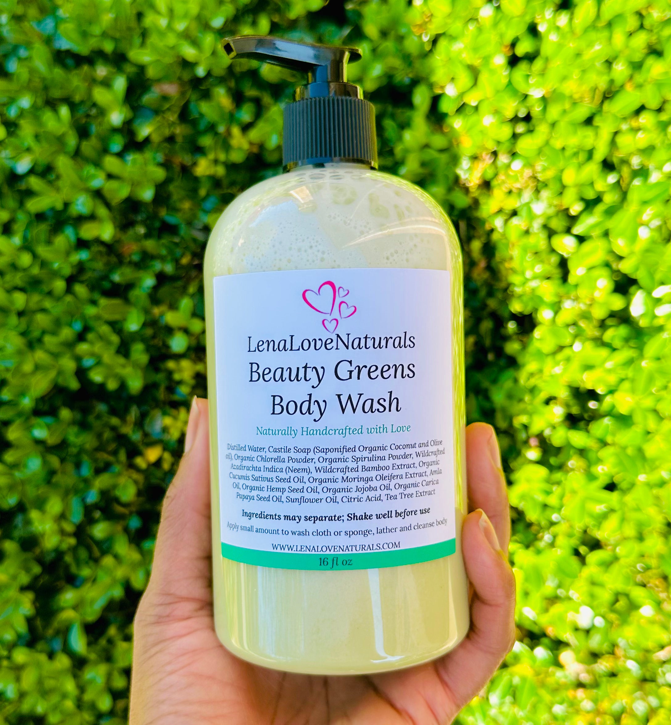 Natural Body Wash Beauty Greens Soap with Chlorella, Spirulina, Neem, Moringa | Organic Skincare