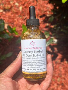 Soursop Body Oil Soursop Leaves Calendula Neem Unrefined Handcrafted Organic Skincare