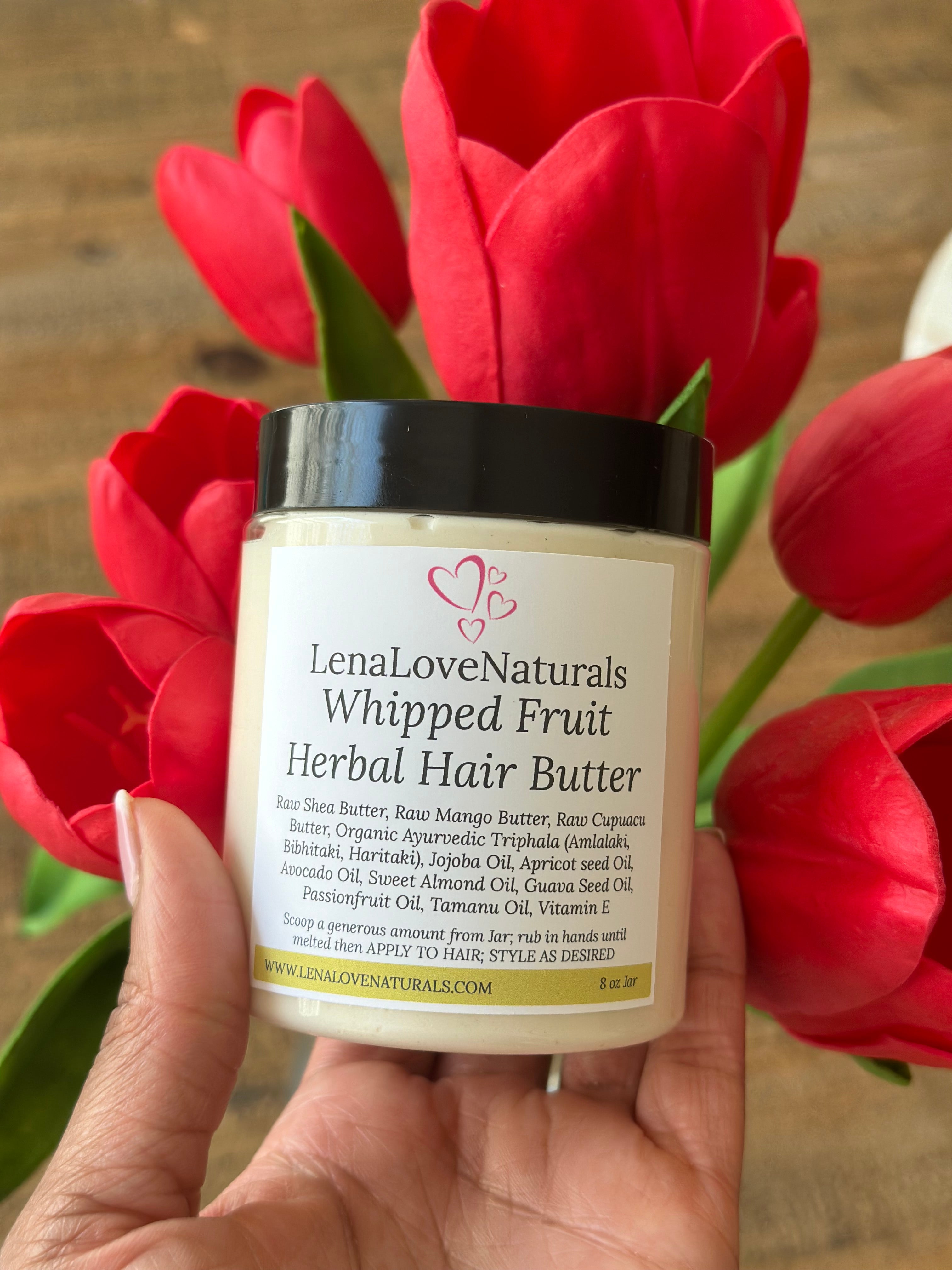 Whipped Fruit Herbal Hair Butter Softens Moisturizes Promotes Hair Growth - All Natural Guava Passionfruit Amlalaki, Bibhitaki, Haritaki