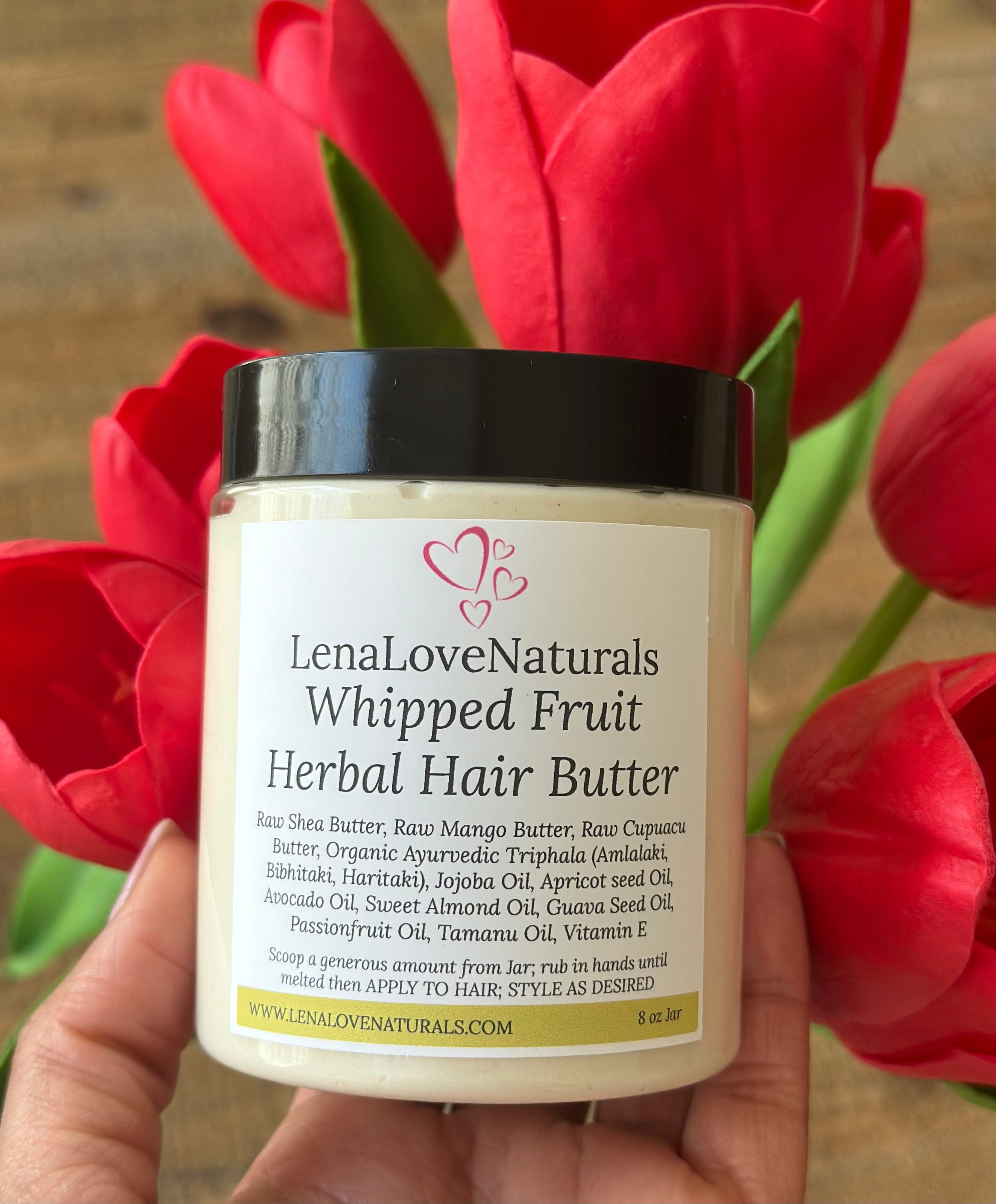 Whipped Fruit Herbal Hair Butter Softens Moisturizes Promotes Hair Growth - All Natural Guava Passionfruit Amlalaki, Bibhitaki, Haritaki