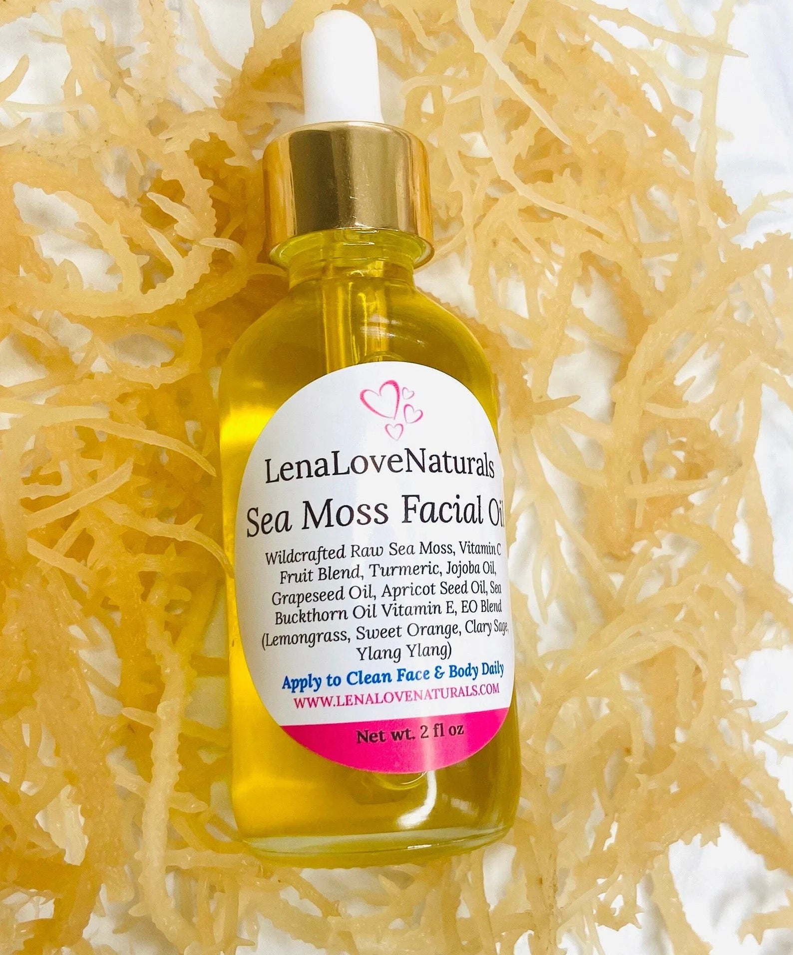 Sea Moss Face Oil with Wildcrafted Sea Moss | Handcrafted Skin Care | Sea Moss Body Oil | Facial Oil