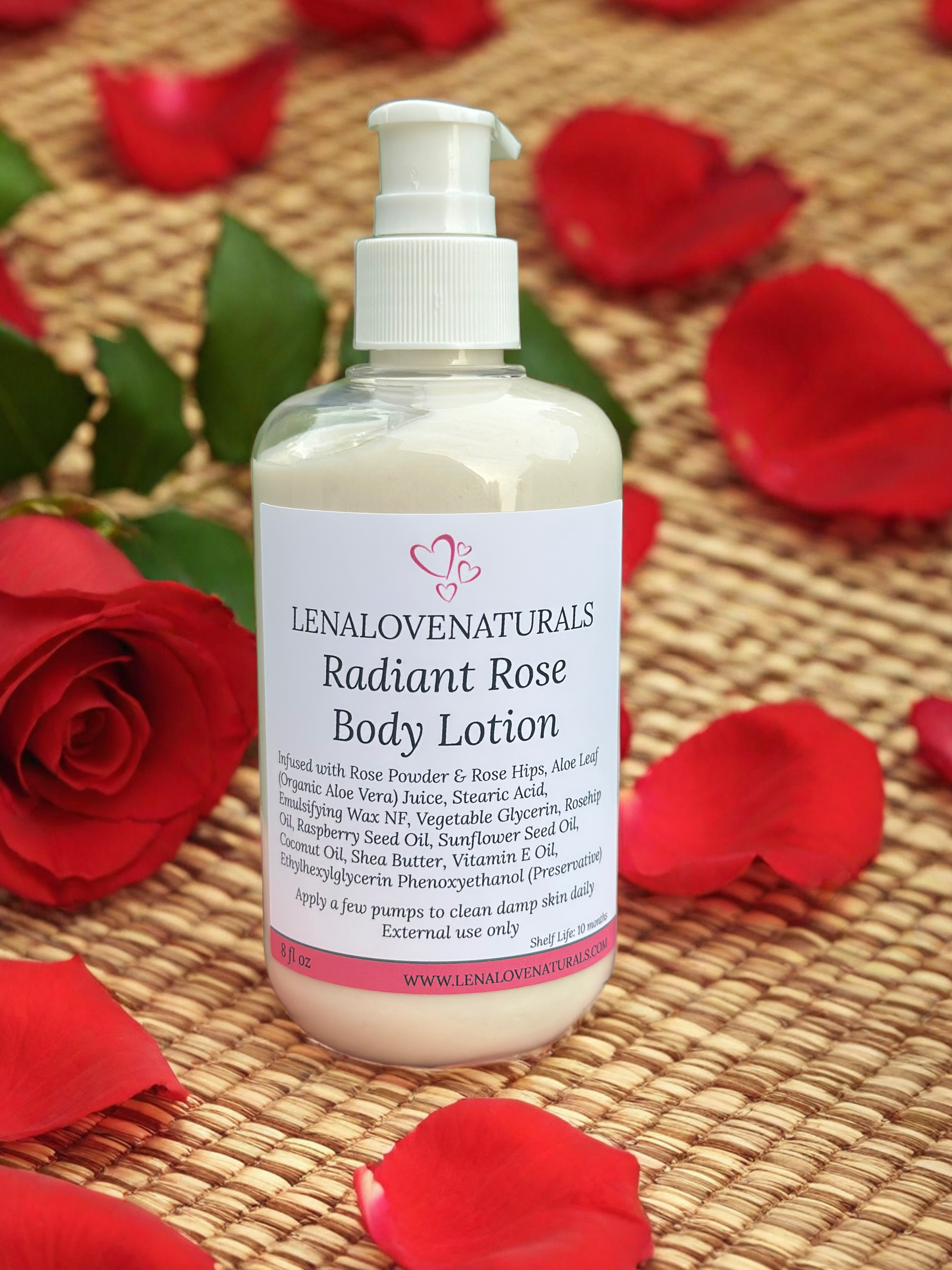 Rose Body Lotion Moisturizing Softens Skin | Handcrafted Unscented