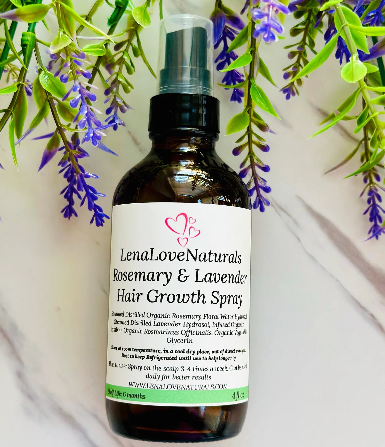 Rosemary & Lavender Hair Growth Spray - Rosemary Hair Tonic For Hair Growth