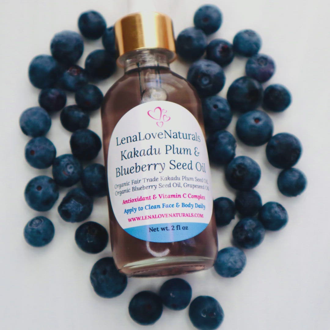 Load video: Kakadu Plum Oil | Blueberry Seed Oil | Face Serum | Skin Brightening Oil | Plum Oil For Face