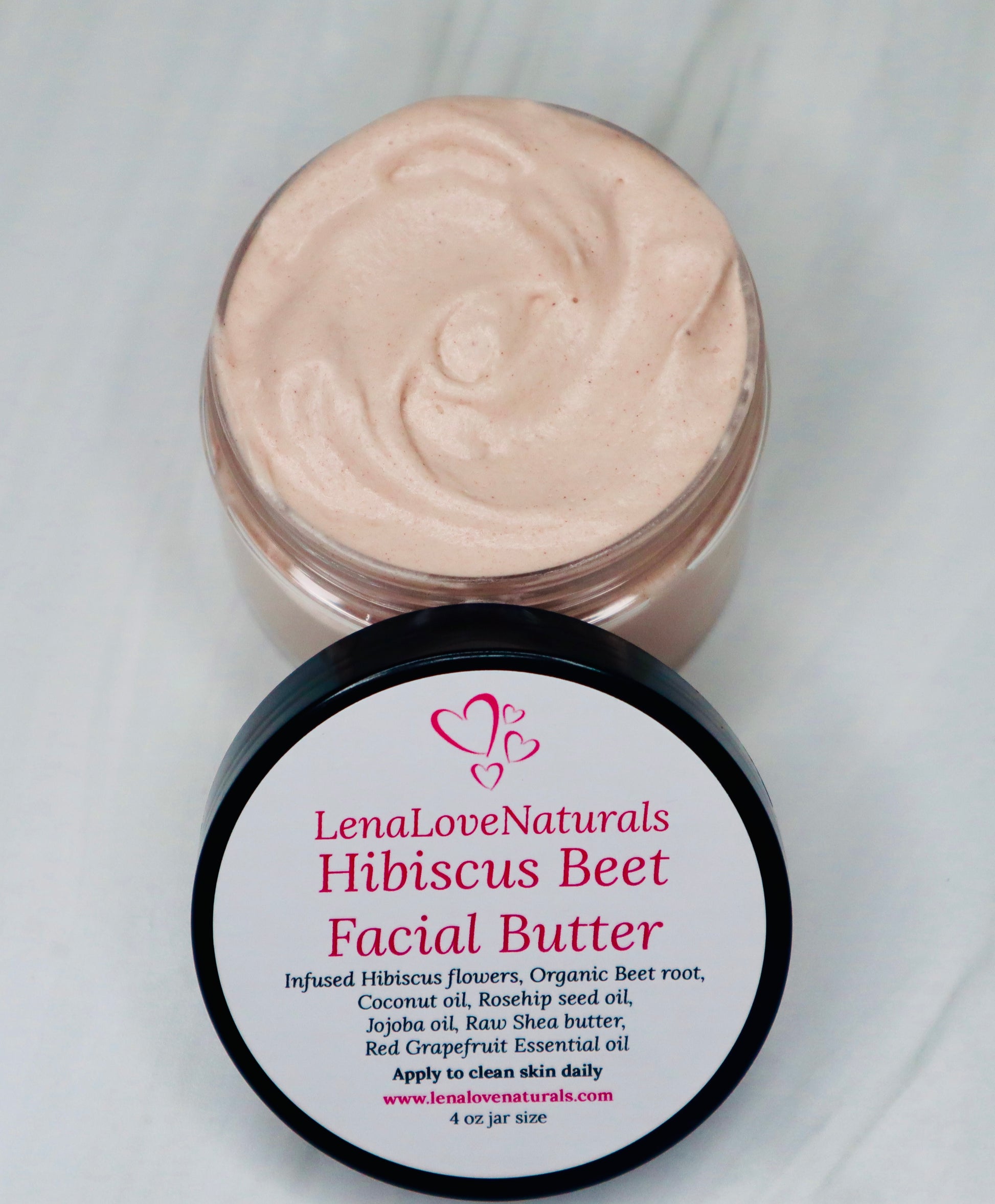 Hibiscus Beet Facial Butter | Natural Body Butter | Hibiscus | Shea Butter | Beet Root | Eczema Treatment | Skin Food | Natural Skincare - LenaLoveNaturals