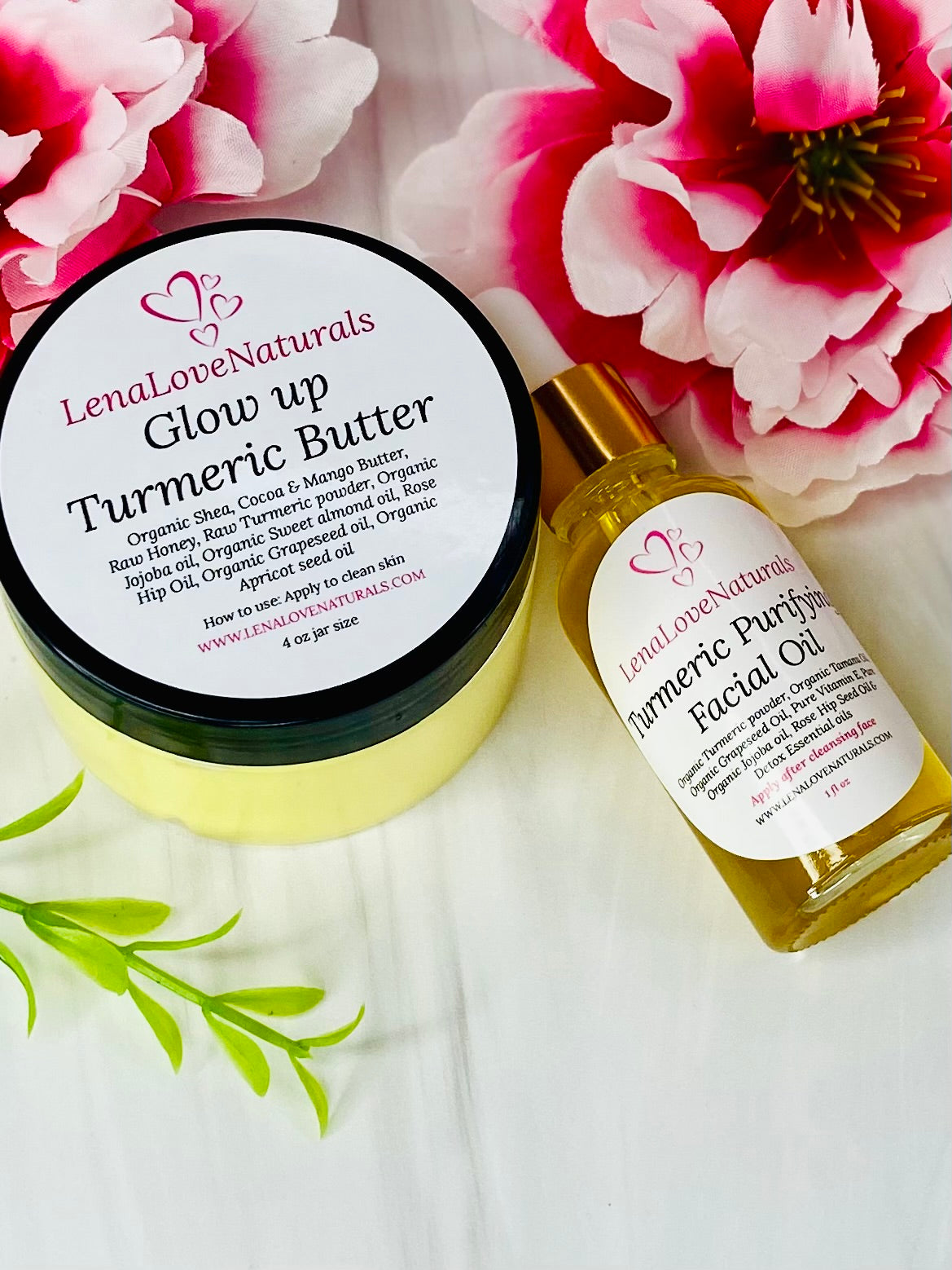 Turmeric Glow Up Set, Turmeric oil, Turmeric Cream - LenaLoveNaturals