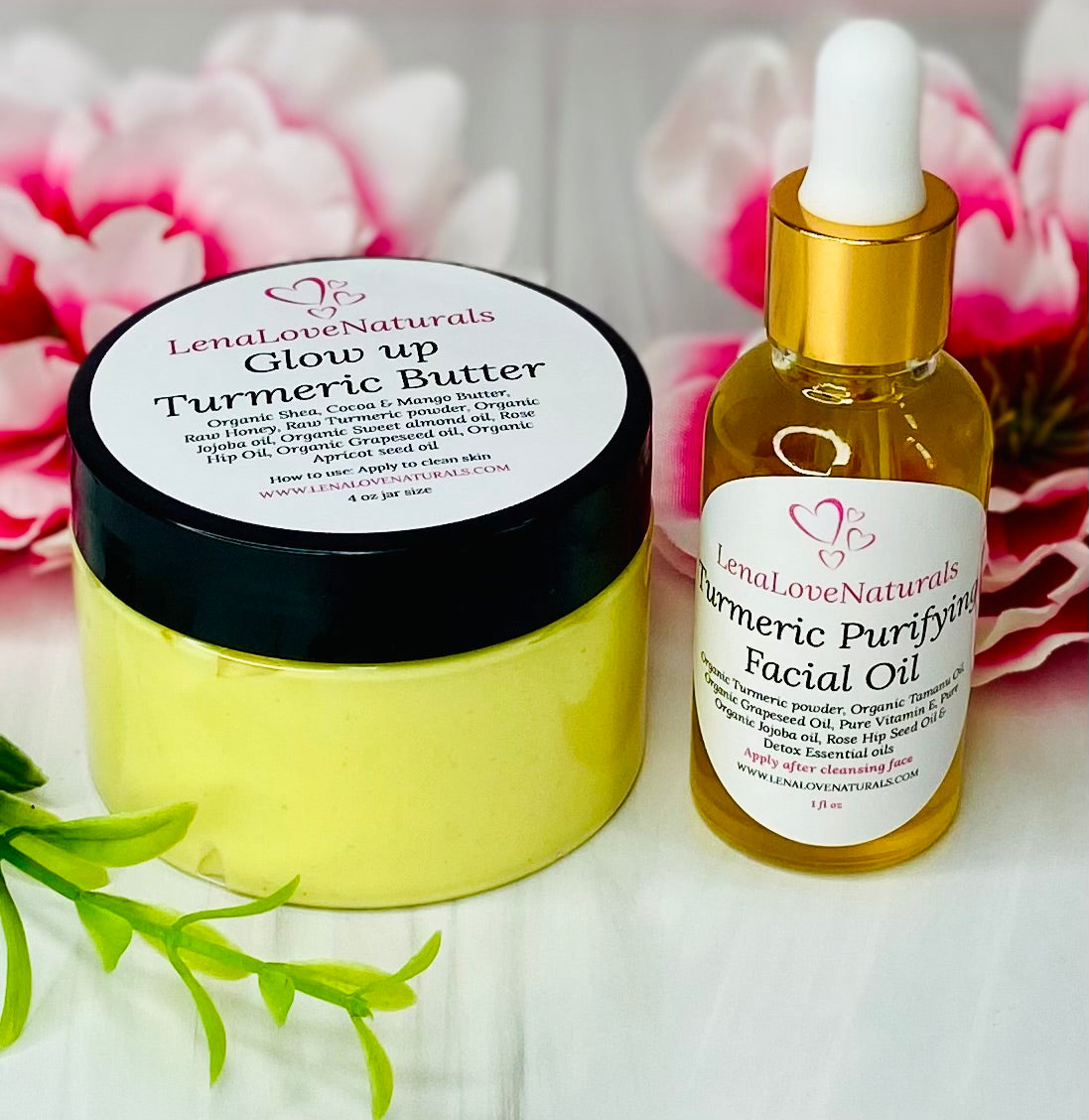 Turmeric Glow Up Set, Turmeric oil, Turmeric Cream - LenaLoveNaturals