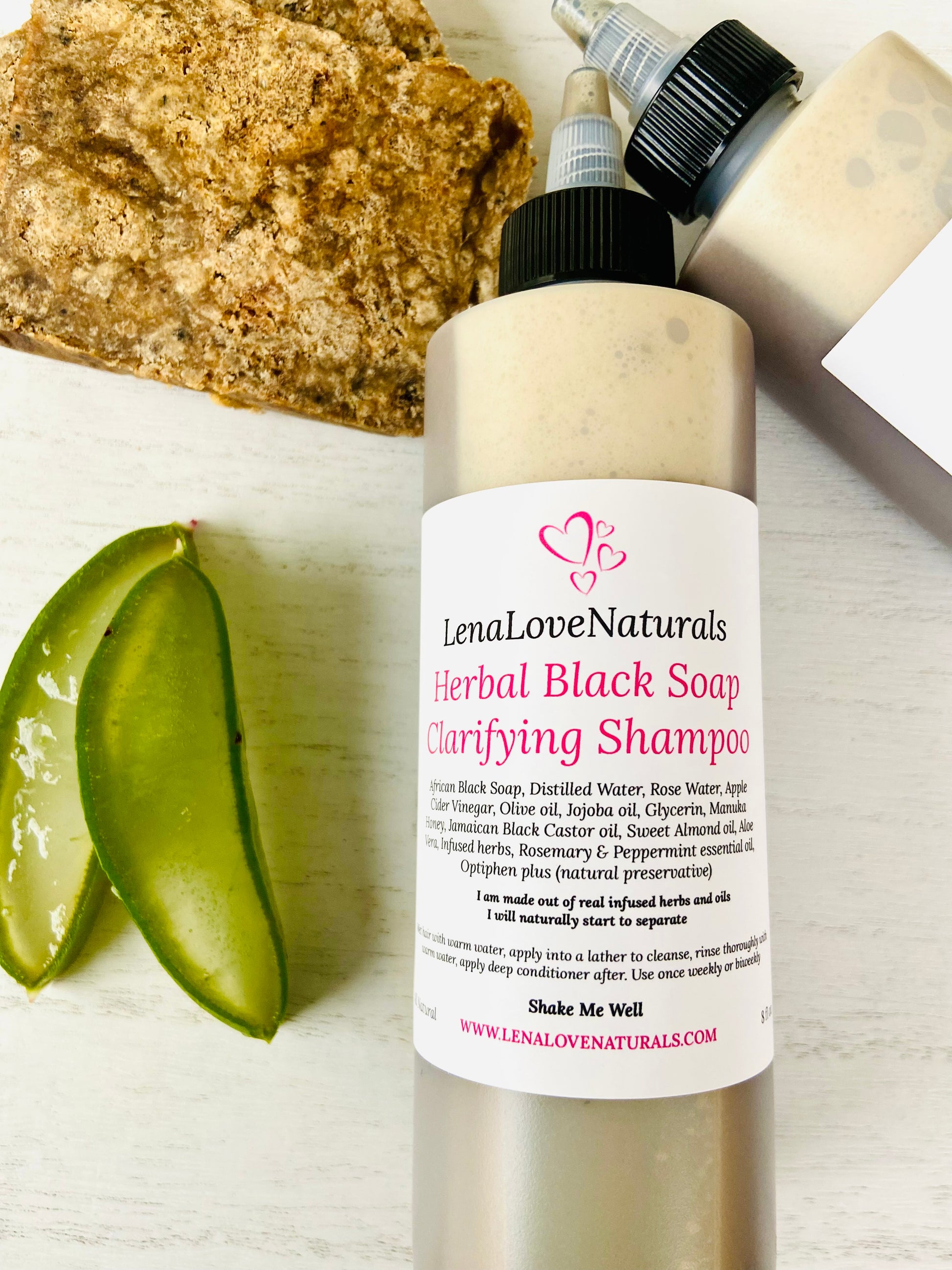 African Black Soap Clarifying Shampoo - LenaLoveNaturals