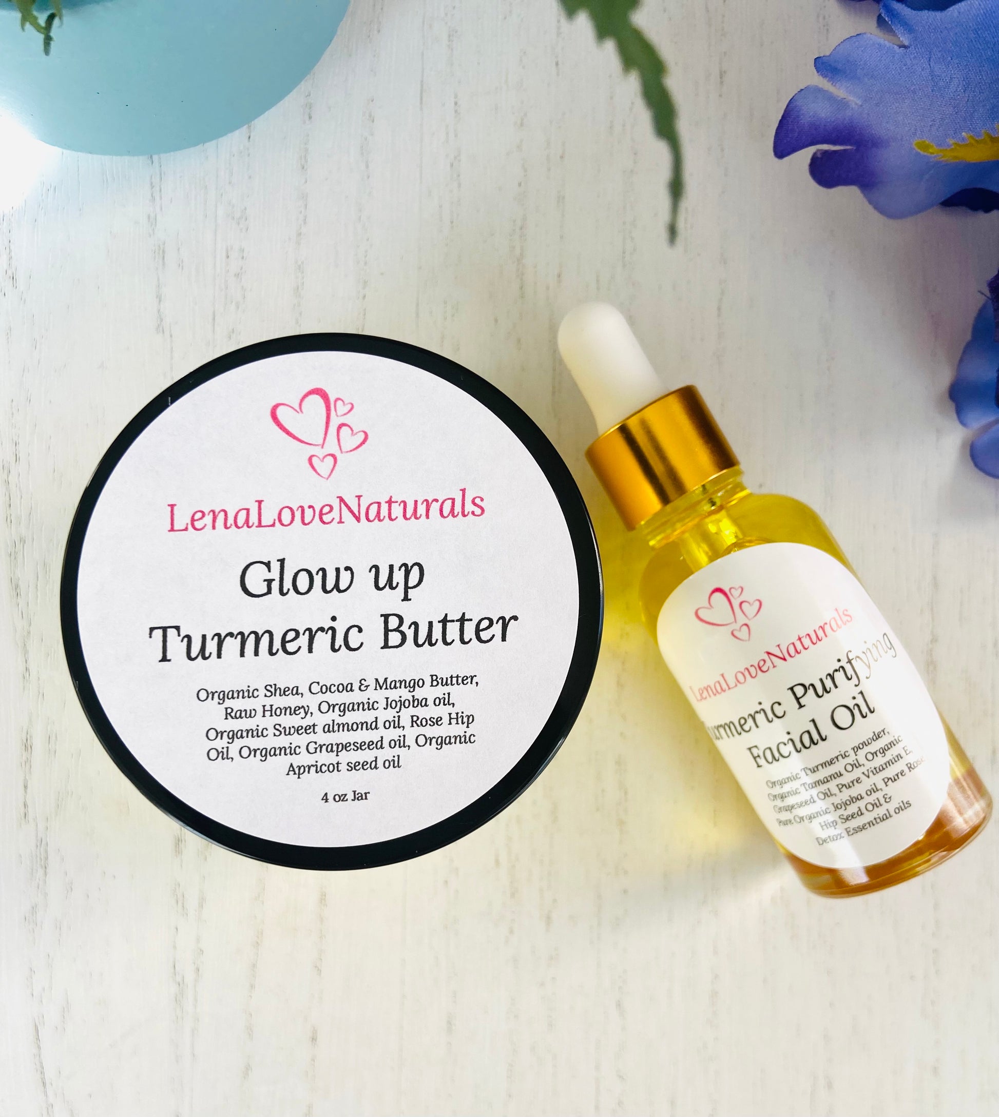 Turmeric Glow Up Set, Turmeric oil, Turmeric Cream - LenaLoveNaturals
