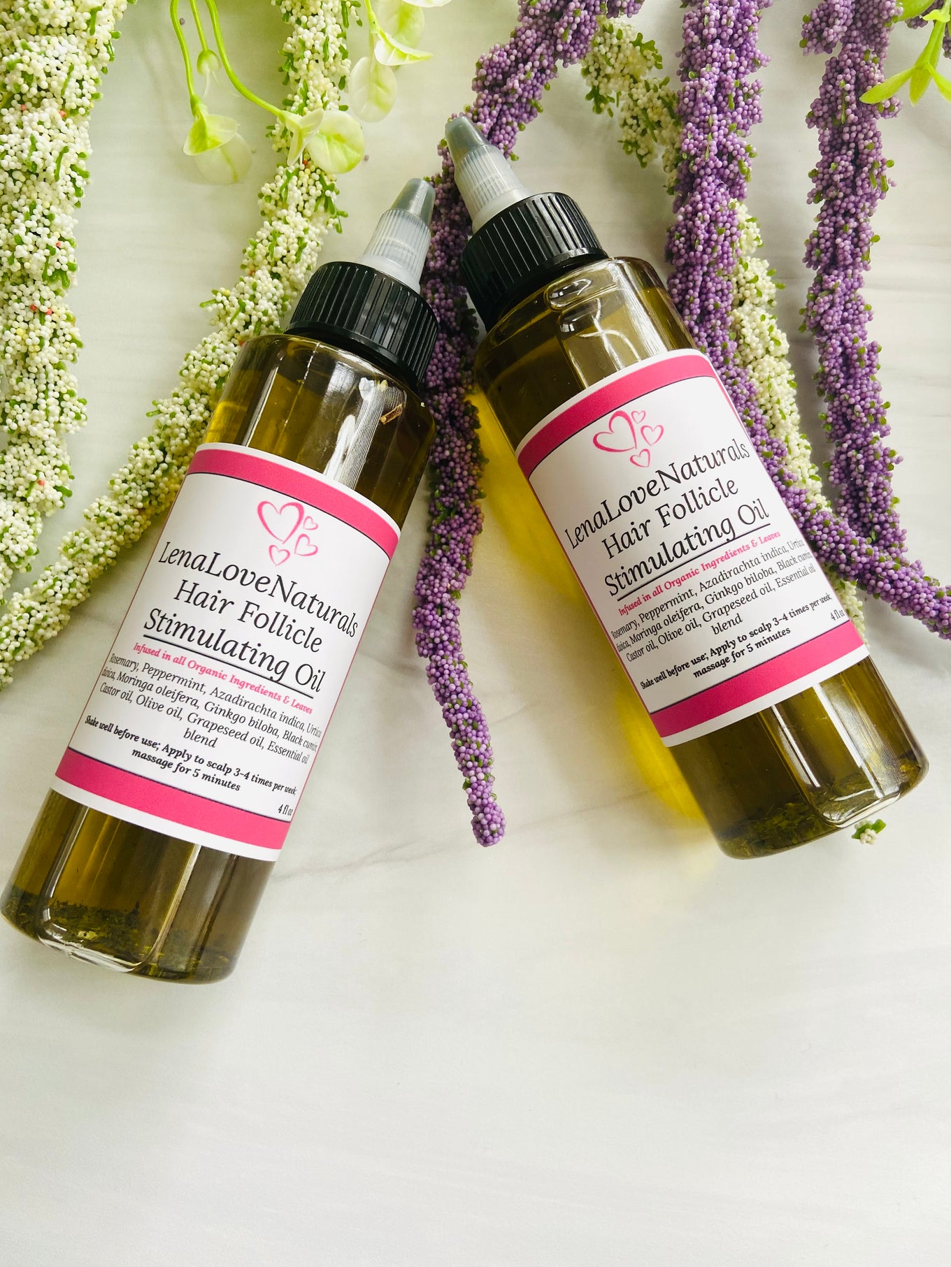 Hair Follicle Stimulating Oil, Rosemary hair growth oil, Hair growth oil, Peppermint oil, Black cumin oil for hair - LenaLoveNaturals