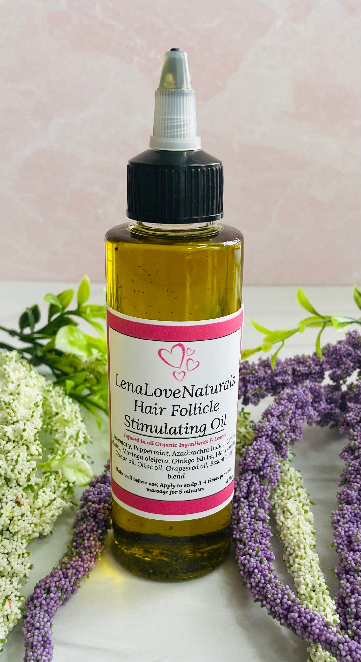 Hair Follicle Stimulating Oil, Rosemary hair growth oil, Hair growth oil, Peppermint oil, Black cumin oil for hair - LenaLoveNaturals