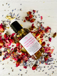 Moisture Rose Glory Hair & Body Oil (Rose oil, Hair growth oil, Lavender oil) 4oz - LenaLoveNaturals