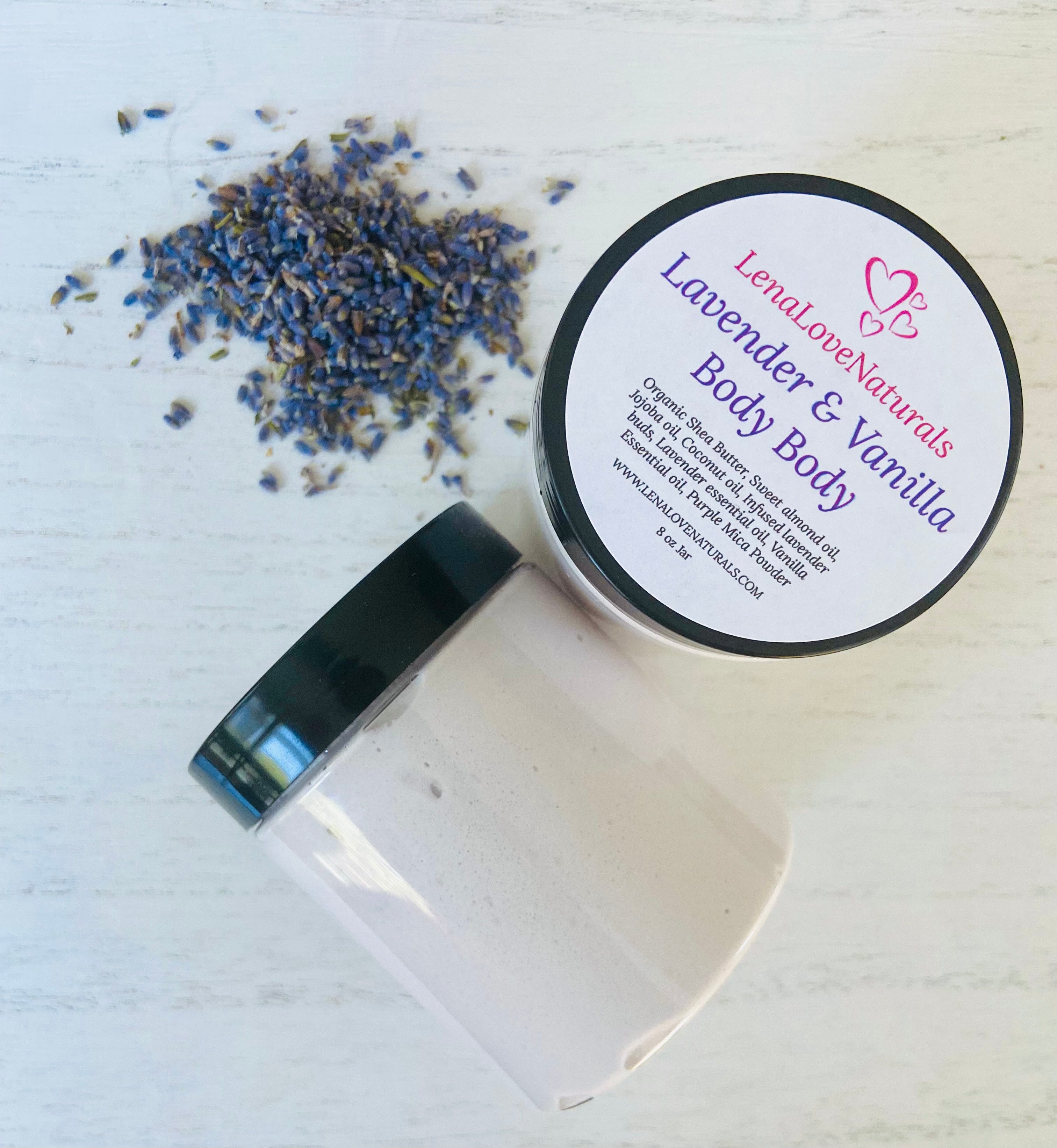 Lavender Vanilla Body Butter, Whipped Body Butter - LenaLoveNaturals
